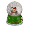 Schneekugel, Weihnachtsfigur, auf rotem &