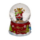 Schneekugel, Weihnachtsfigur, auf rotem &