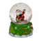Schneekugel, Weihnachtsfigur, auf rotem &