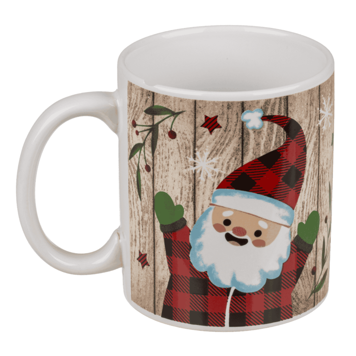 Becher mit Weihnachtsdekor, ca. 9,5 x 8 cm,