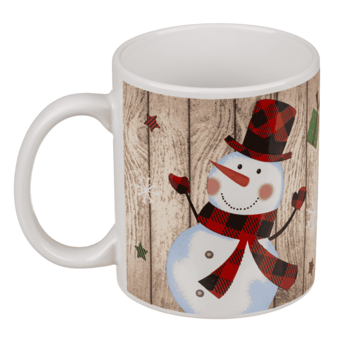 Becher mit Weihnachtsdekor, ca. 9,5 x 8 cm,