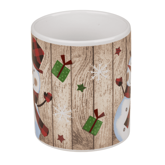 Becher mit Weihnachtsdekor, ca. 9,5 x 8 cm,
