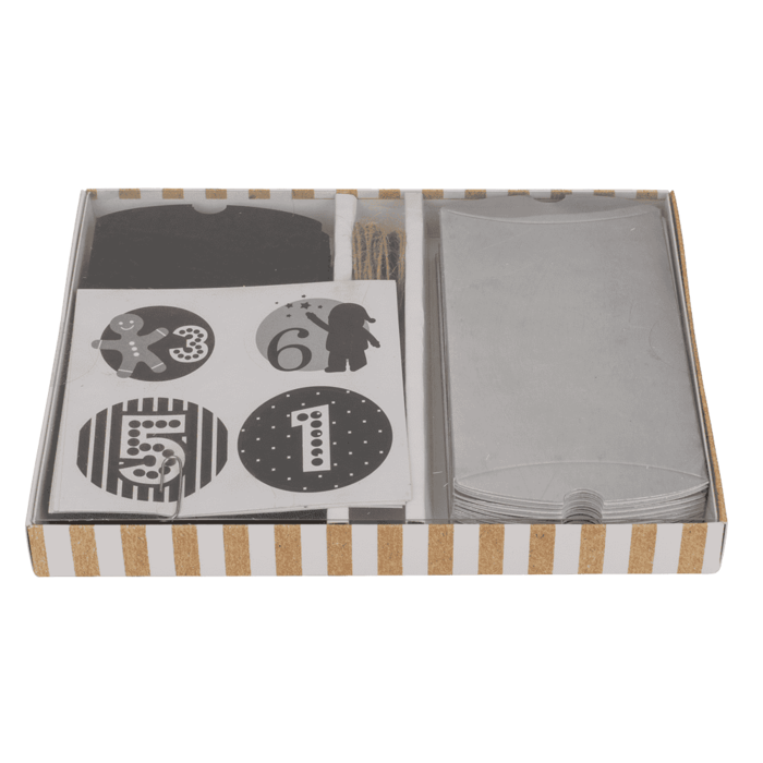 Schwarz/silberner Adventskalender,