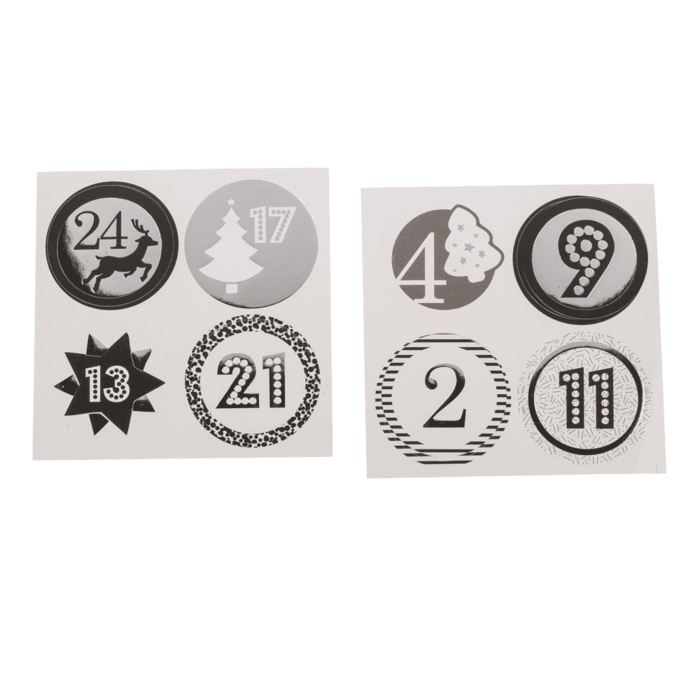 Schwarz/silberner Adventskalender,