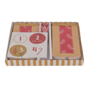 Rot/naturfarbener Adventskalender,