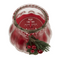 Kerze im Glas mit Weihnachts-Dekoration,