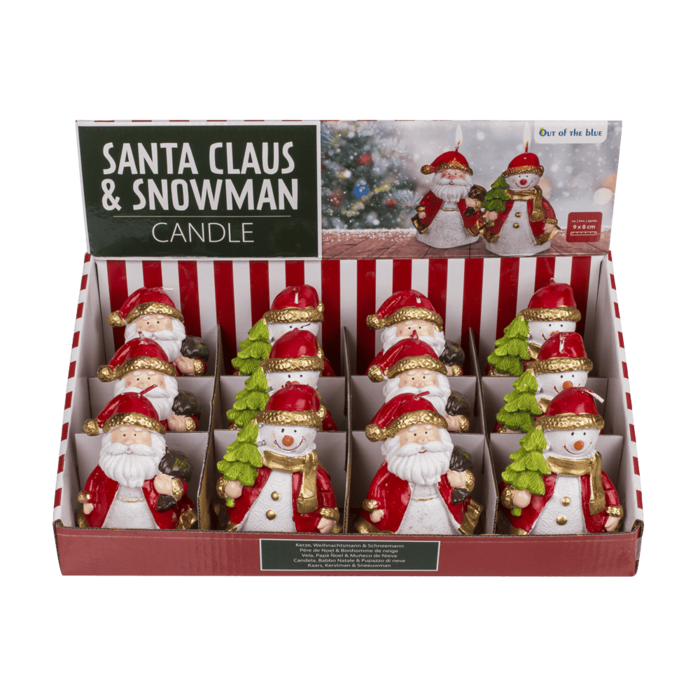 Kerze, Weihnachtsmann & Schneemann sortiert,