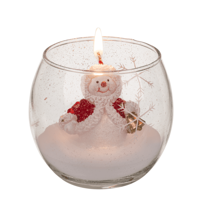 Kerze im Glas, Schneemann & Weihnachtsmann