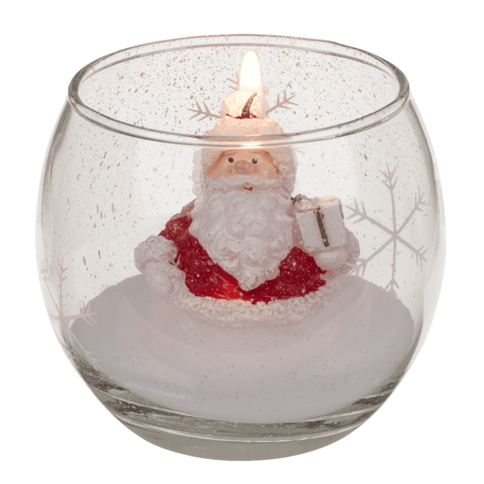 Kerze im Glas, Schneemann & Weihnachtsmann