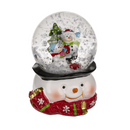 Schneekugel, Weihnachtsmann & Rentier,