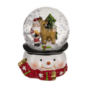 Schneekugel, Weihnachtsmann & Rentier,