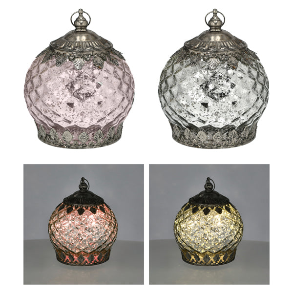 LED Laterne Ornament, ca. 13cmD, 2/S