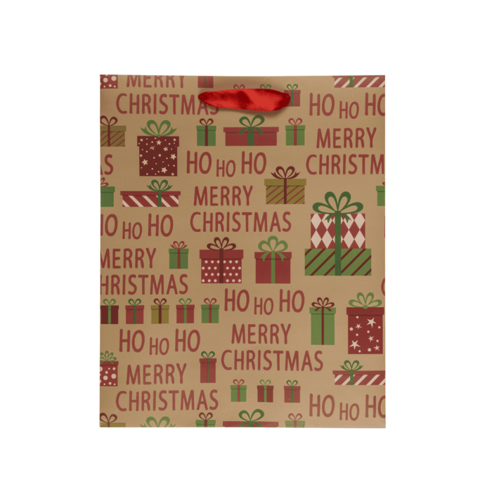 Papier-Geschenktüte, Ho Ho Ho,