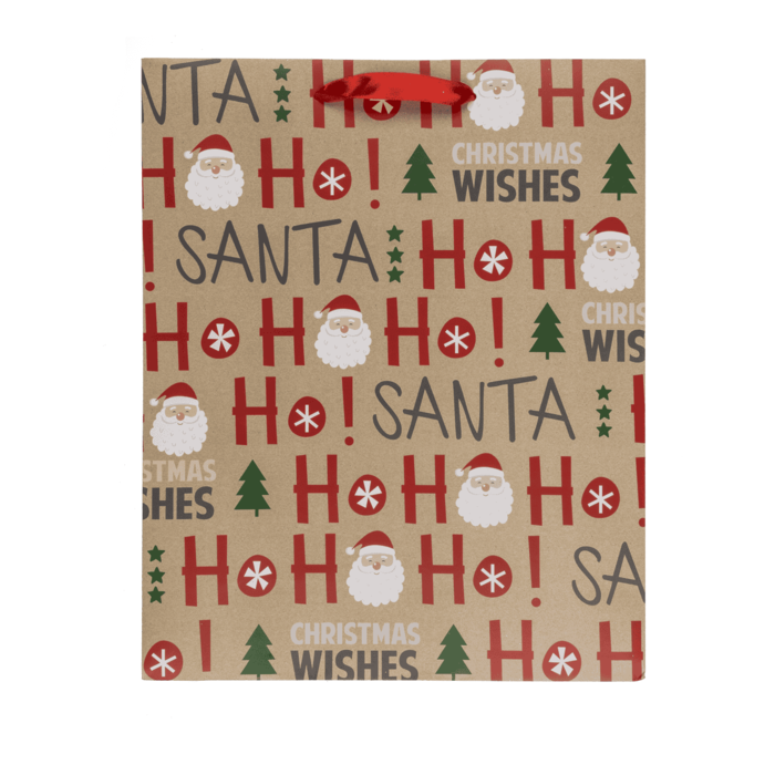 Papier-Geschenktüte, Ho Ho Ho,