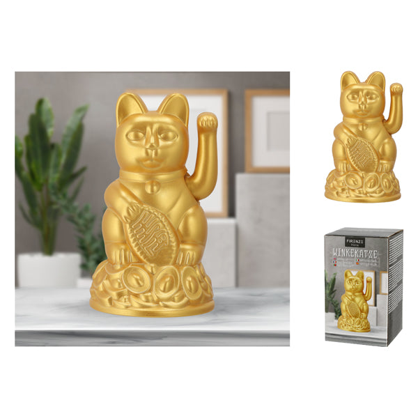 Winkekatze in Gold, ca. 12cm,