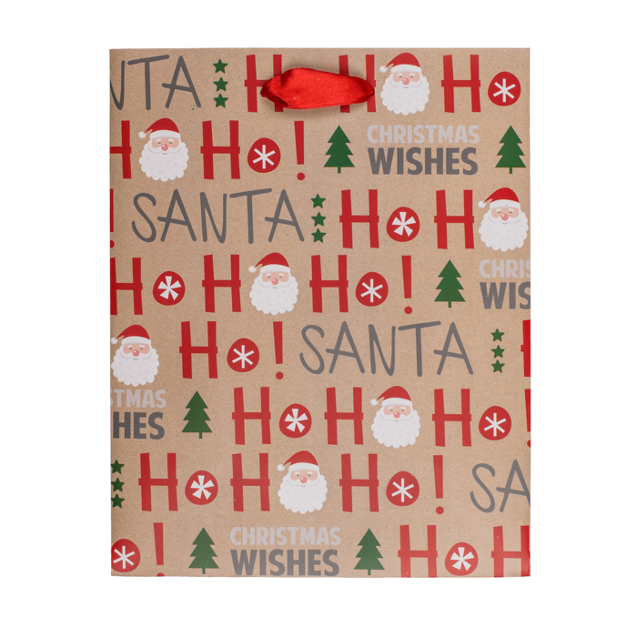 Papier-Geschenktüte, Ho Ho Ho,