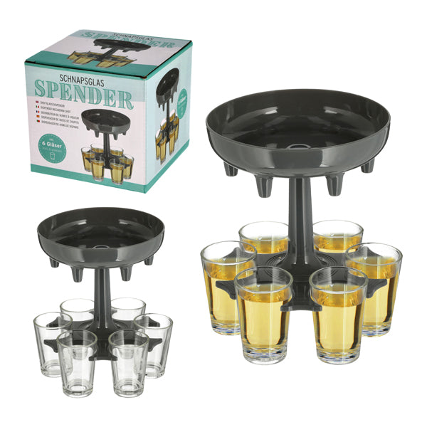 Schnapsglas-Spender, ca 12cm,  mit 6 Gläser,