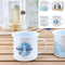 Becher Emaille, Maritim, ca. 9cmH, 3/s