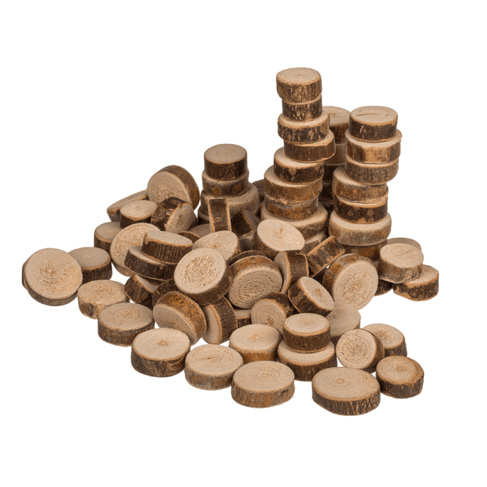 Deko-Holzscheiben, ca. 250 g,
