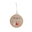 Runder Holzrahmen mit Jutebezug, Christmas Time,