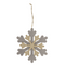 Holz-Schneeflocke mit Glitter,