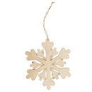 Holz-Schneeflocke mit Glitter,