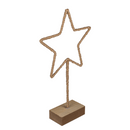 Metall-Stern mit Jute umwickelt & LED,