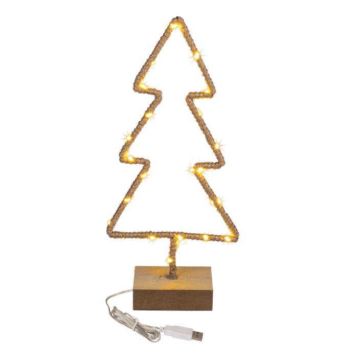 Metall-Tanne mit Jute umwickelt & LED