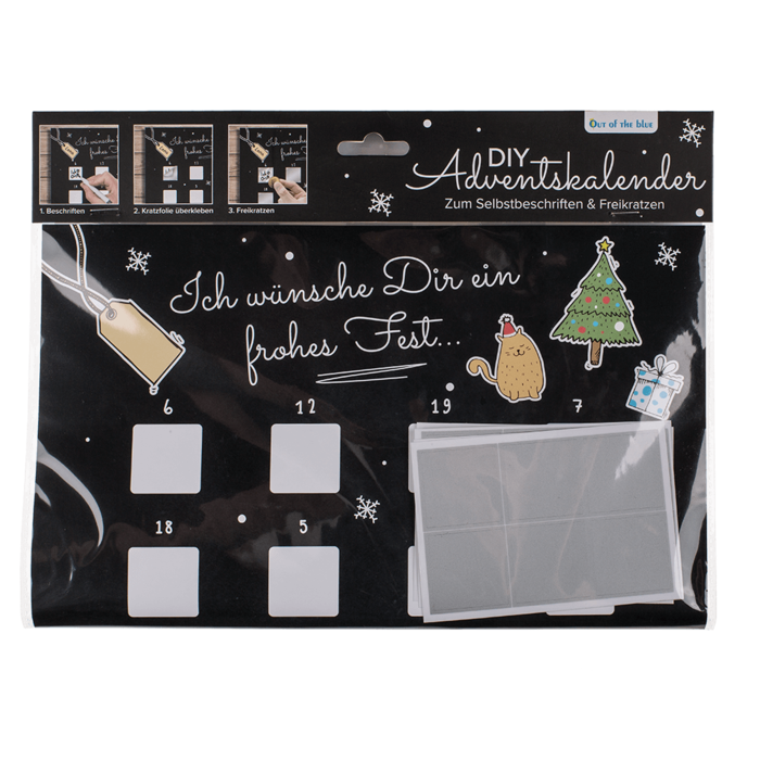 Kratzpapier, Adventskalender, ca. 52 x 30 cm,