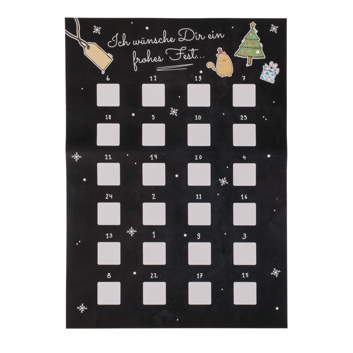 Kratzpapier, Adventskalender, ca. 52 x 30 cm,