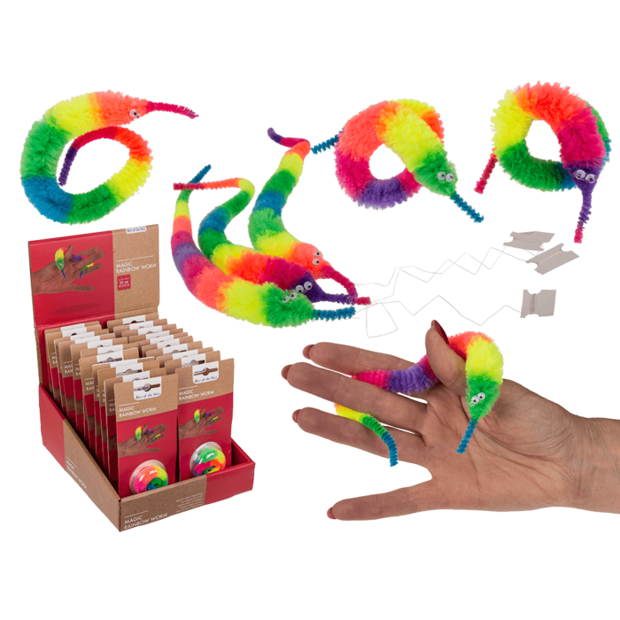 Magischer Wurm, Regenbogen, ca. 22 cm,