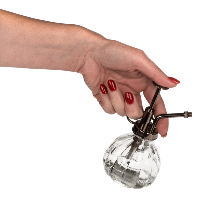 Anthrazitfarbene Glas-Sprühflasche für Pflanzen,