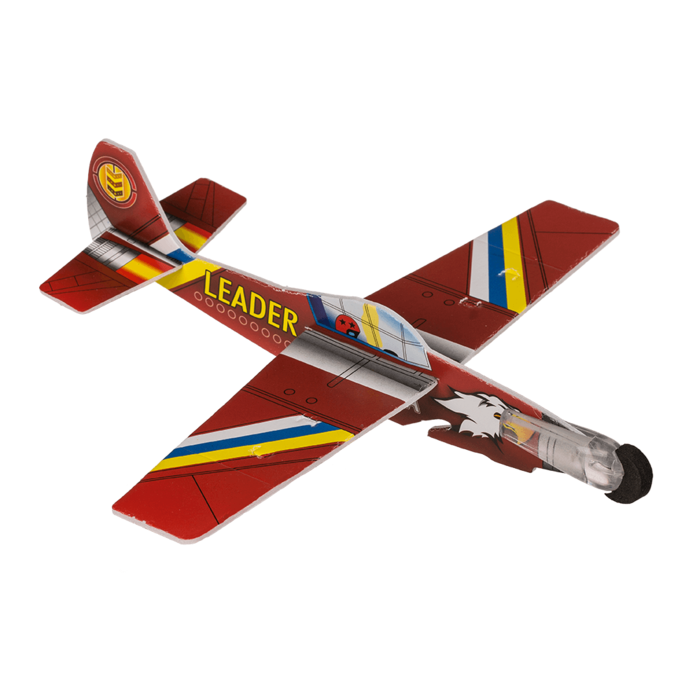 Flugzeug mit Gummibandkatapult, ca. 20 cm,