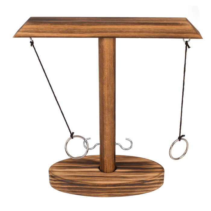 Ringwurf-Trinkspiel aus Holz, ca. 25 cm,