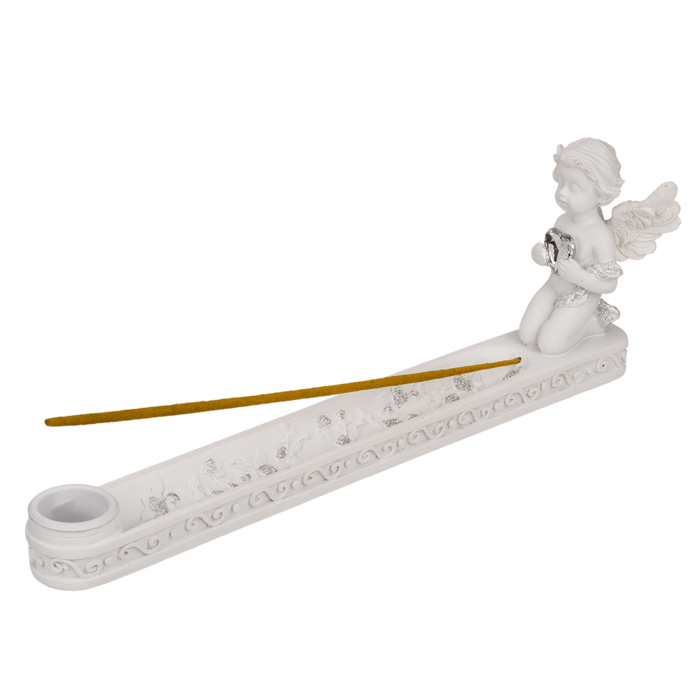 Räucherstäbchenhalter, Engel mit Kristallherz,