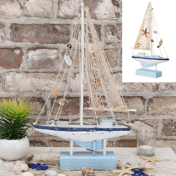 LED Segelboot "Muscheln", gr., ca. 41cm