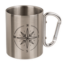 Edelstahlbecher mit Karabiner, Maritim,