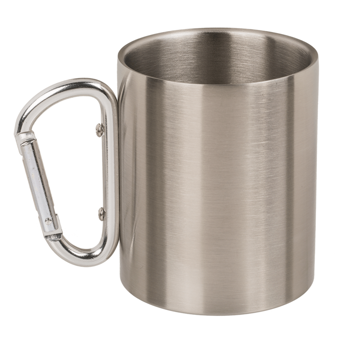 Edelstahlbecher mit Karabiner, Maritim,