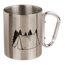 Edelstahlbecher mit Karabiner, Travel,