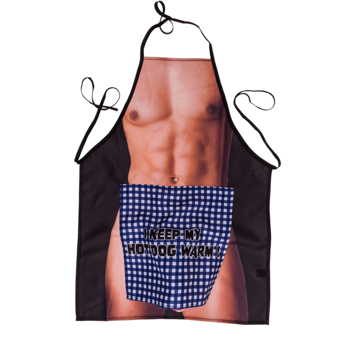 Küchenschürze, Männerkörper mit Plüsch-Penis,