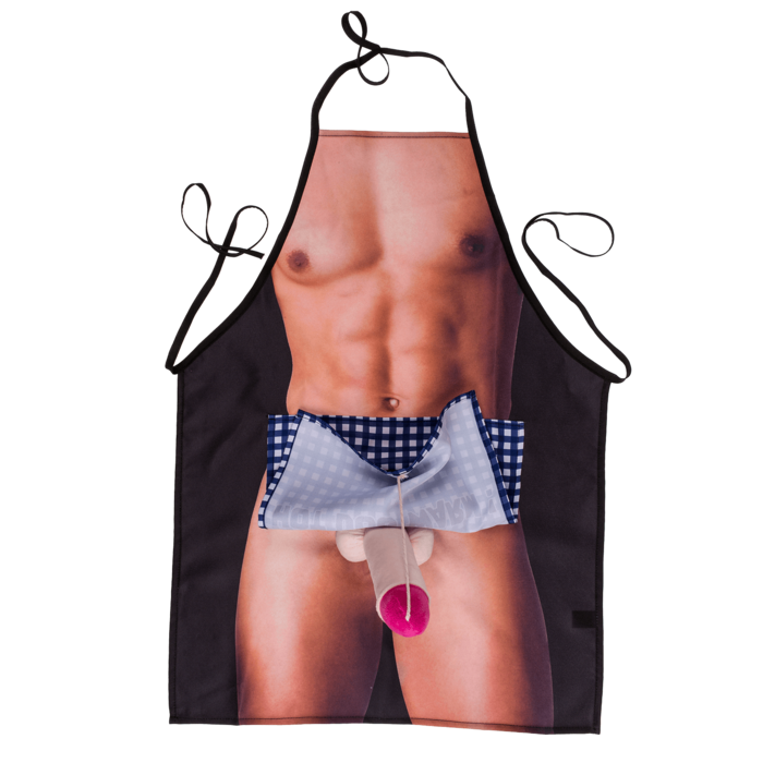 Küchenschürze, Männerkörper mit Plüsch-Penis,