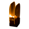Schwarzer Glas-Teelichthalter, Infinity candle,