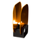 Schwarzer Glas-Teelichthalter, Infinity candle,