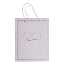 Weiß/pinke Papier-Geschenktüte, Love,