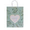 Weiß/grüne Papier-Geschenktüte, Love,