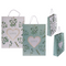 Weiß/grüne Papier-Geschenktüte, Love,