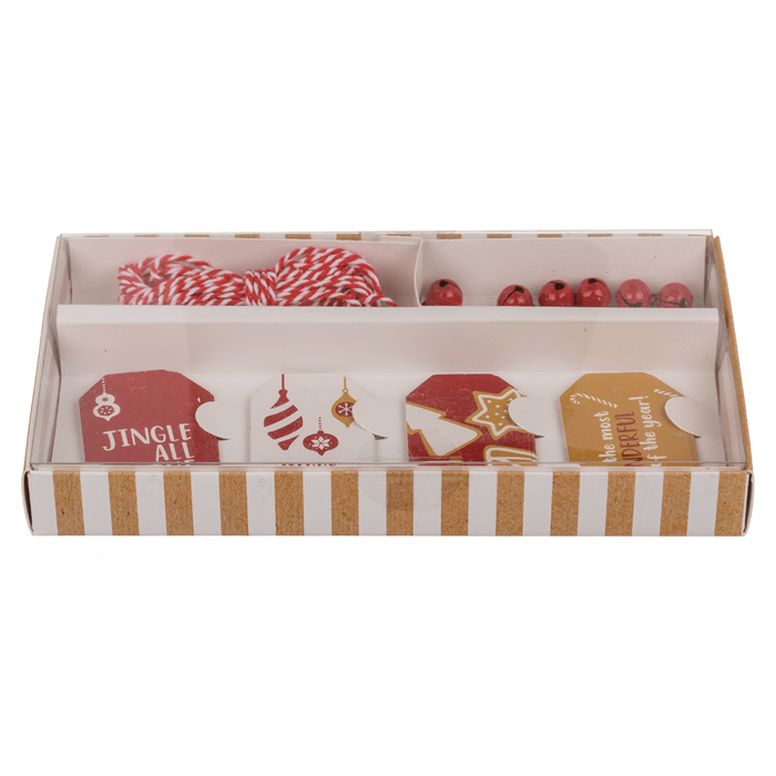 Geschenkanhänger-Set, Natural red,