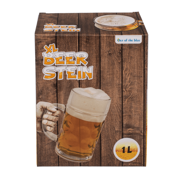 XL Glas-Bierkrug, 10,5 x 20 cm,