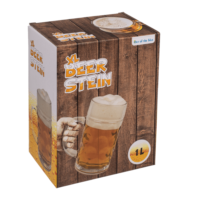 XL Glas-Bierkrug, 10,5 x 20 cm,