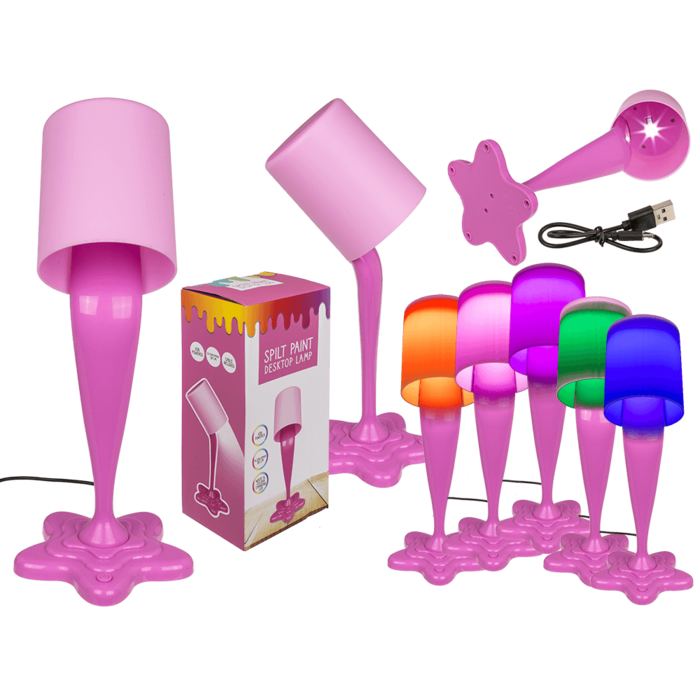 Tischleuchte, Farbtopf, neon-pink, ca. 30 cm,